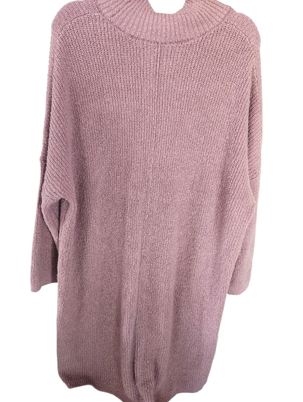 Free People Beach Coco Mockneck Pullover Sweater Burnished Lilac Front Slit LG - Picture 8 of 13